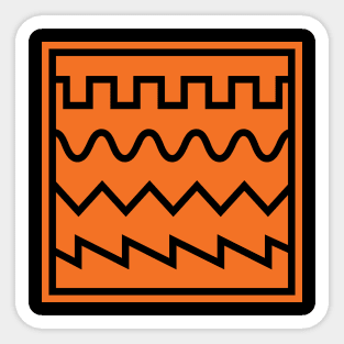 Synthesizer Waveforms Orange Sticker